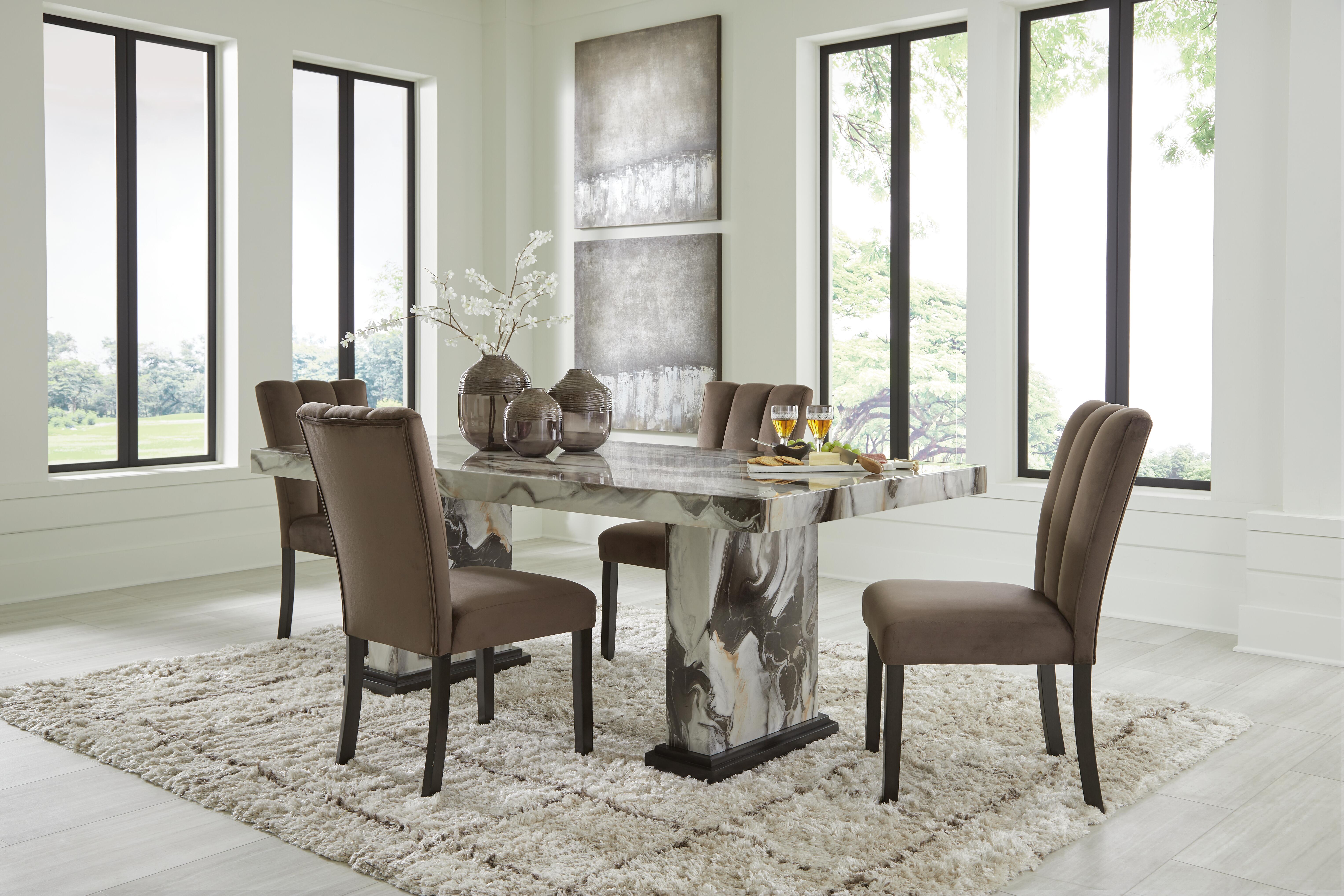 Jeshina Dining Table and 4 Chairs — Pedestal 5-Piece Set Signature Design by Ashley® Dining Room