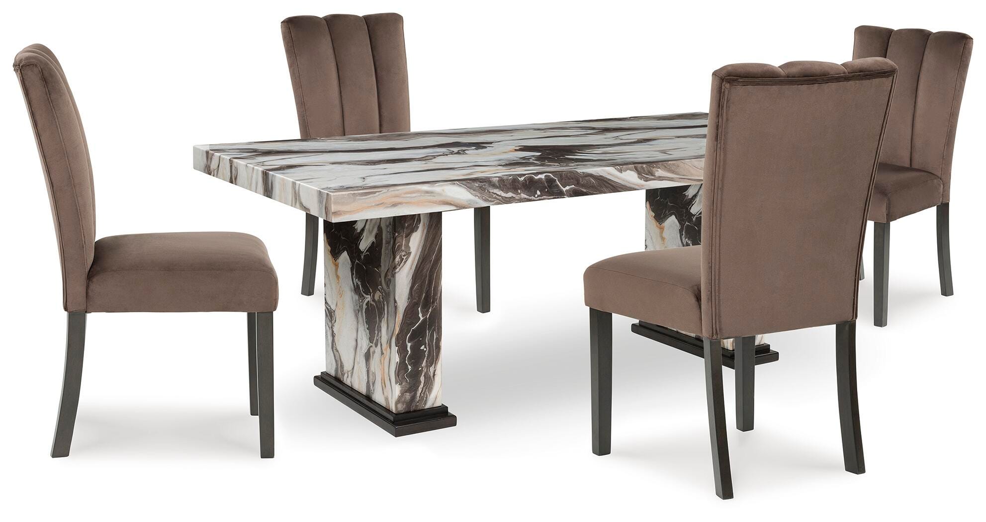 Jeshina Dining Table and 4 Chairs — Pedestal 5-Piece Set Signature Design by Ashley® Dining Room