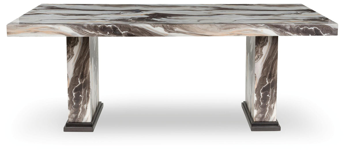 Jeshina Dining Table and 4 Chairs — Pedestal 5-Piece Set Signature Design by Ashley® Dining Room