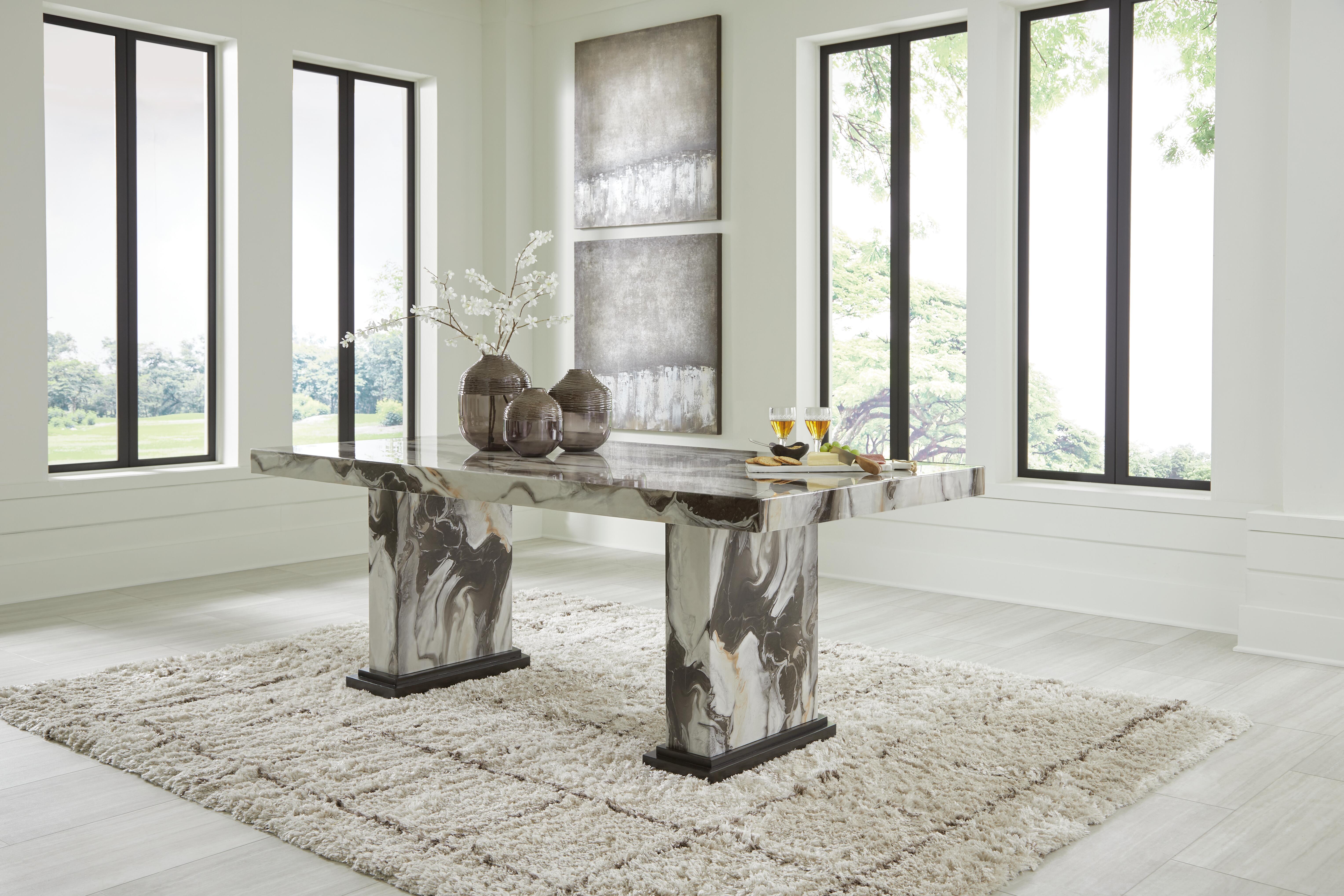 Jeshina Dining Table and 4 Chairs — Pedestal 5-Piece Set Signature Design by Ashley® Dining Room