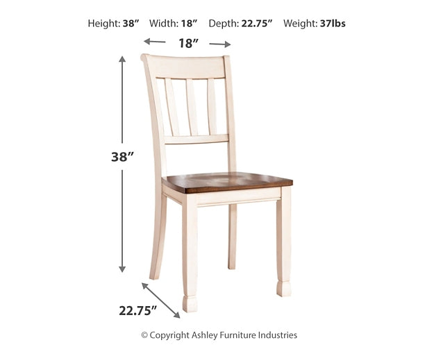 Whitesburg Dining Table, 4 Chairs, Bench and Server