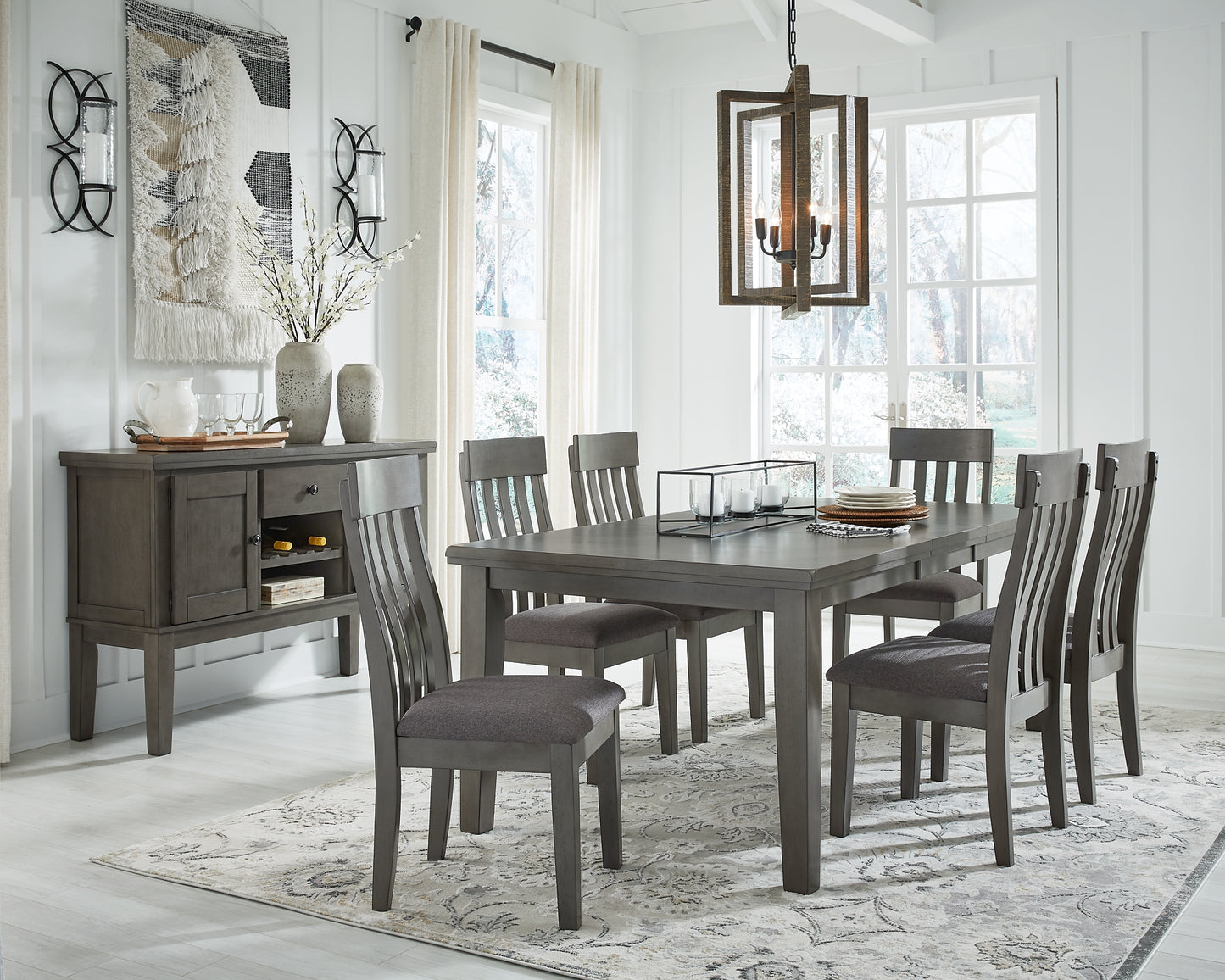 Hallanden Dining Table, 6 Chairs and Server