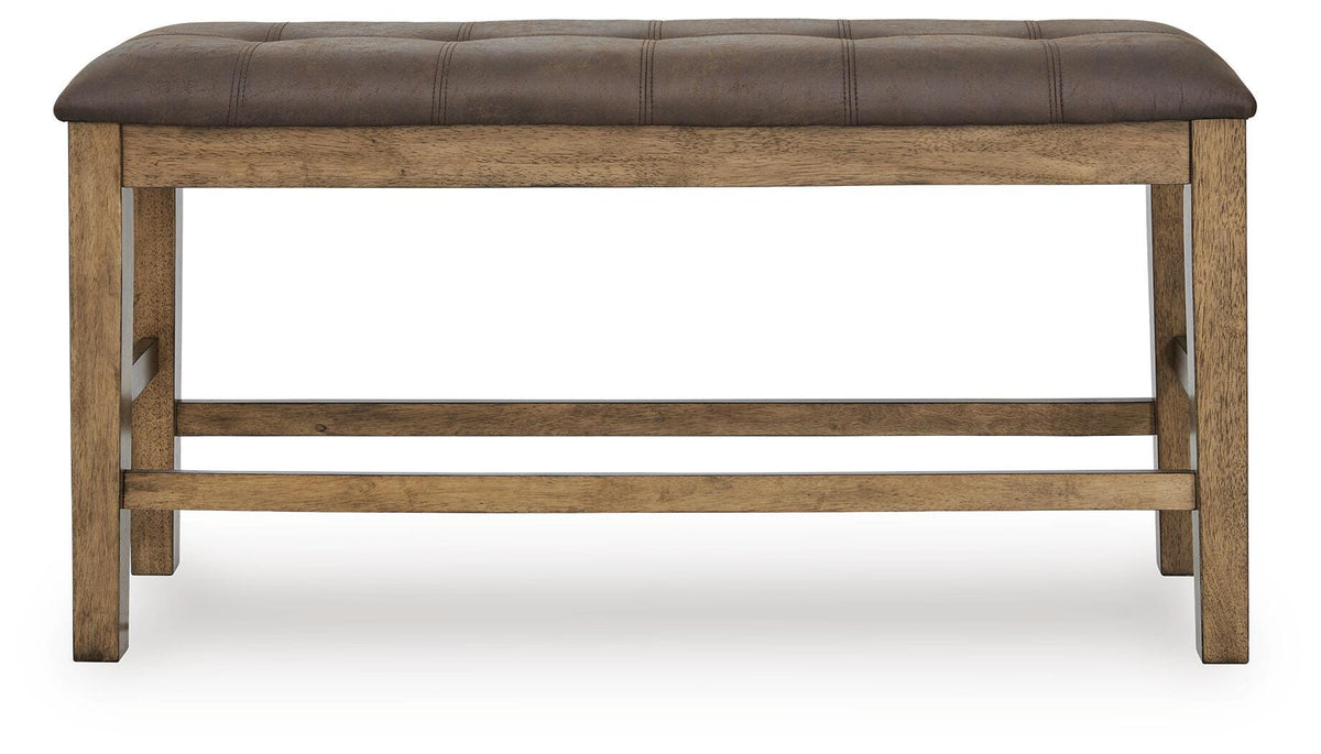 Urbinforte Counter Extension Table, 4 Barstools and Bench Signature Design by Ashley® Dining Room