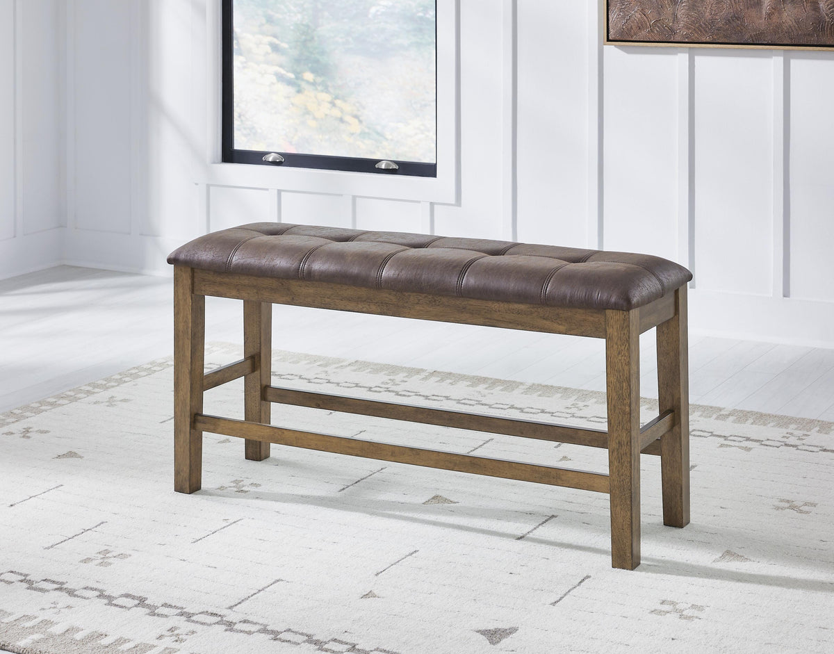 Urbinforte Counter Extension Table, 4 Barstools and Bench Signature Design by Ashley® Dining Room