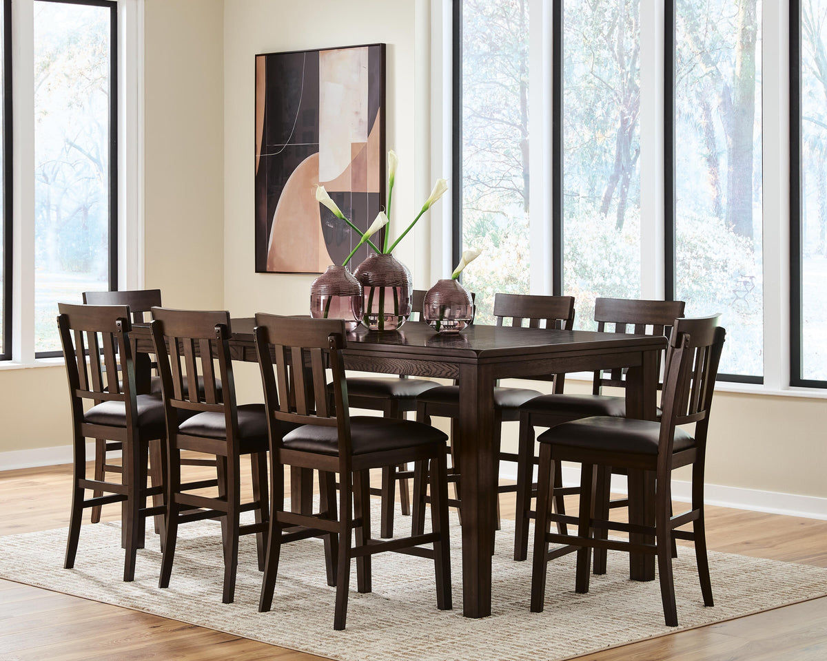 Haddigan Counter Extension Table and 8 Barstools — 9-Piece Set Signature Design by Ashley® Dining Room