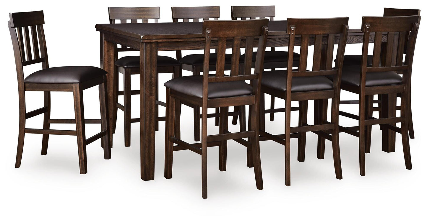 Haddigan Counter Extension Table and 8 Barstools — 9-Piece Set Signature Design by Ashley® Dining Room