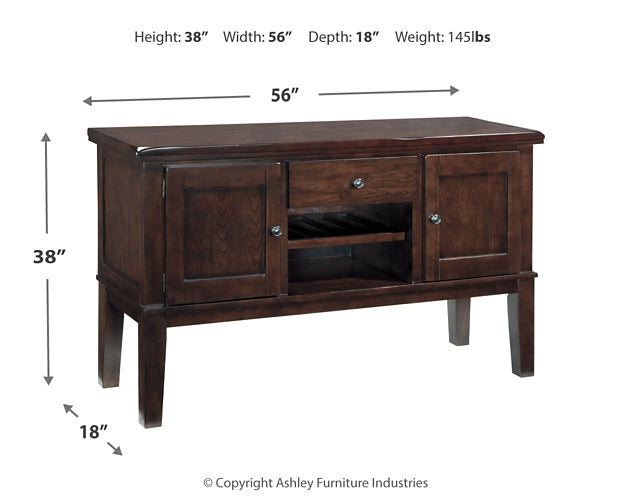 Haddigan Counter Height Dining Table, 4 Barstools and Server