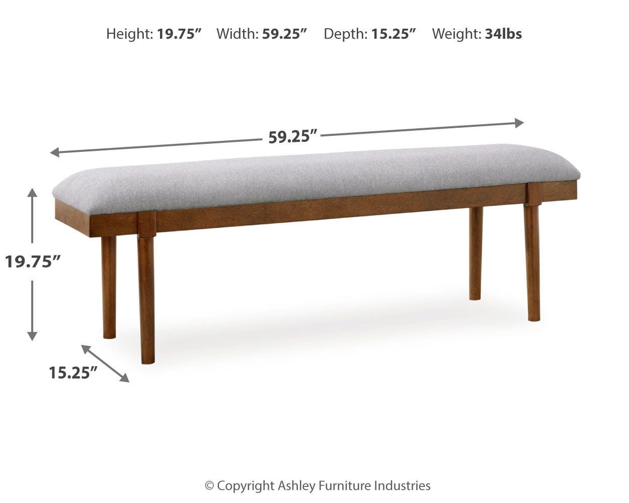 Lyncott Extension Table, 4 Chairs and Upholstered Bench (D5) Signature Design by Ashley® Dining Room