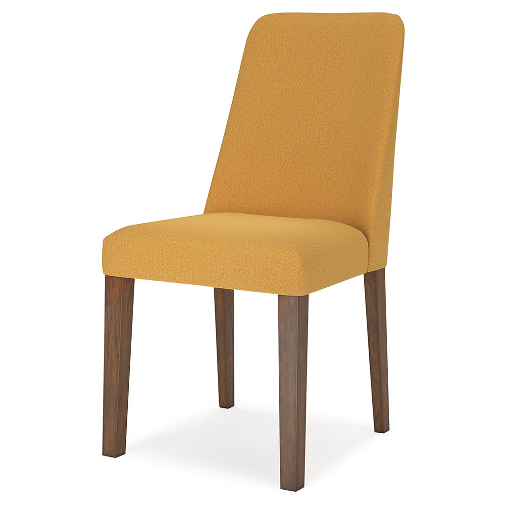 Lyncott Dining Chair — Mustard on Medium Brown Hardwood Signature Design by Ashley® Dining Room Chairs