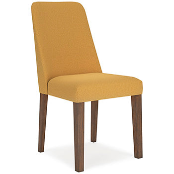 Lyncott Dining Chair — Mustard on Medium Brown Hardwood Signature Design by Ashley® Dining Room Chairs