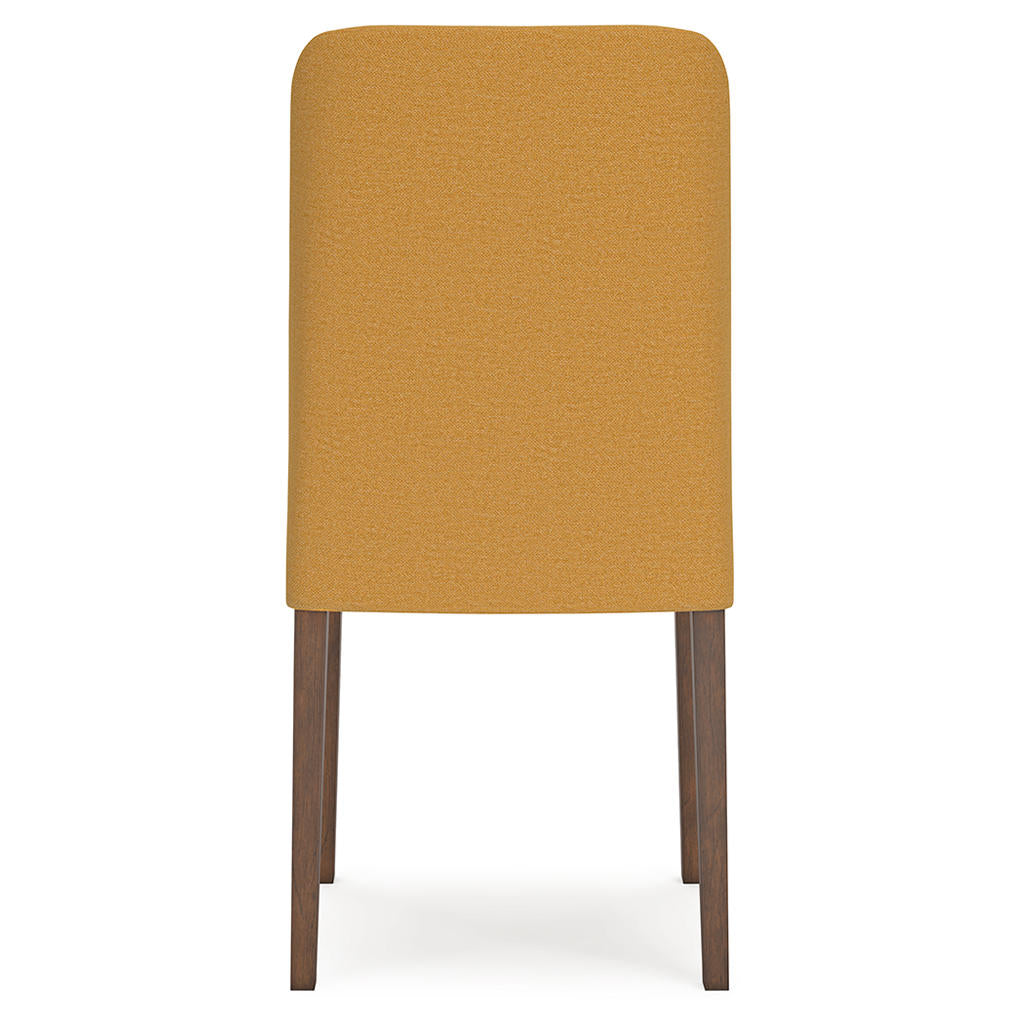 Lyncott Dining Chair — Mustard on Medium Brown Hardwood Signature Design by Ashley® Dining Room Chairs