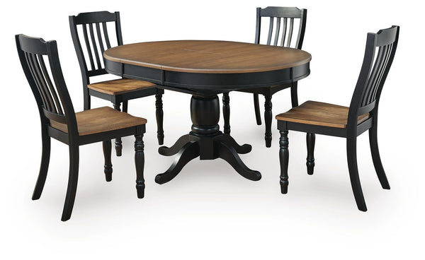 Clorazi Butterfly Extension Table and 4 Chairs — 5-Piece Set Signature Design by Ashley® Dining Room