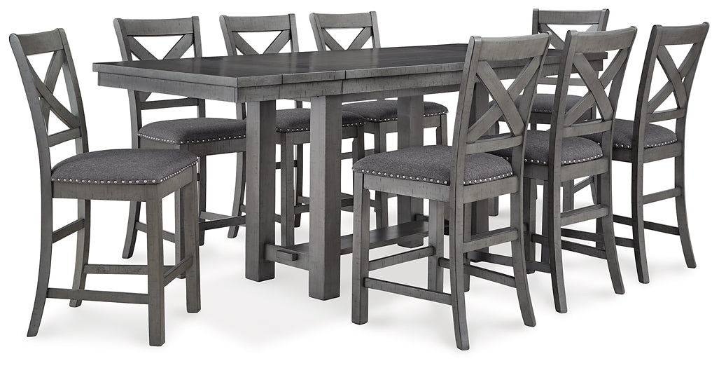 Myshanna Counter Height Dining Table and 8 Barstools