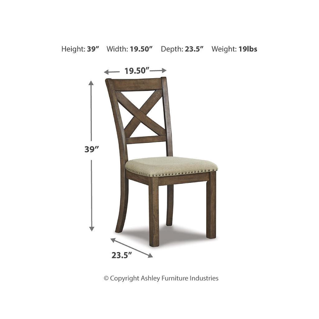 Moriville Dining Chair Set of 2 — Beige Nailhead Pair Signature Design by Ashley® Uncategorized