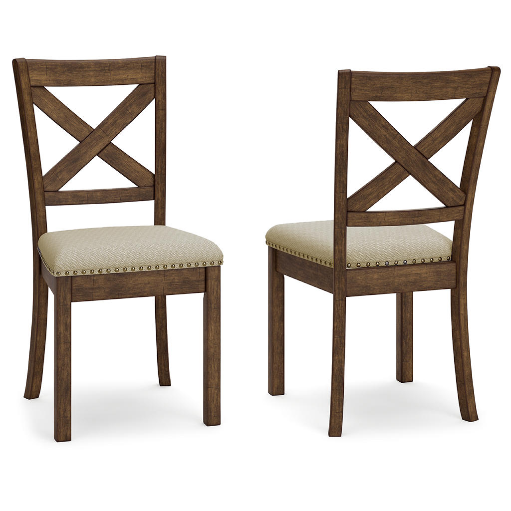 Moriville Dining Chair — Beige Upholstered with Nailheads Signature Design by Ashley® Dining Room Chairs