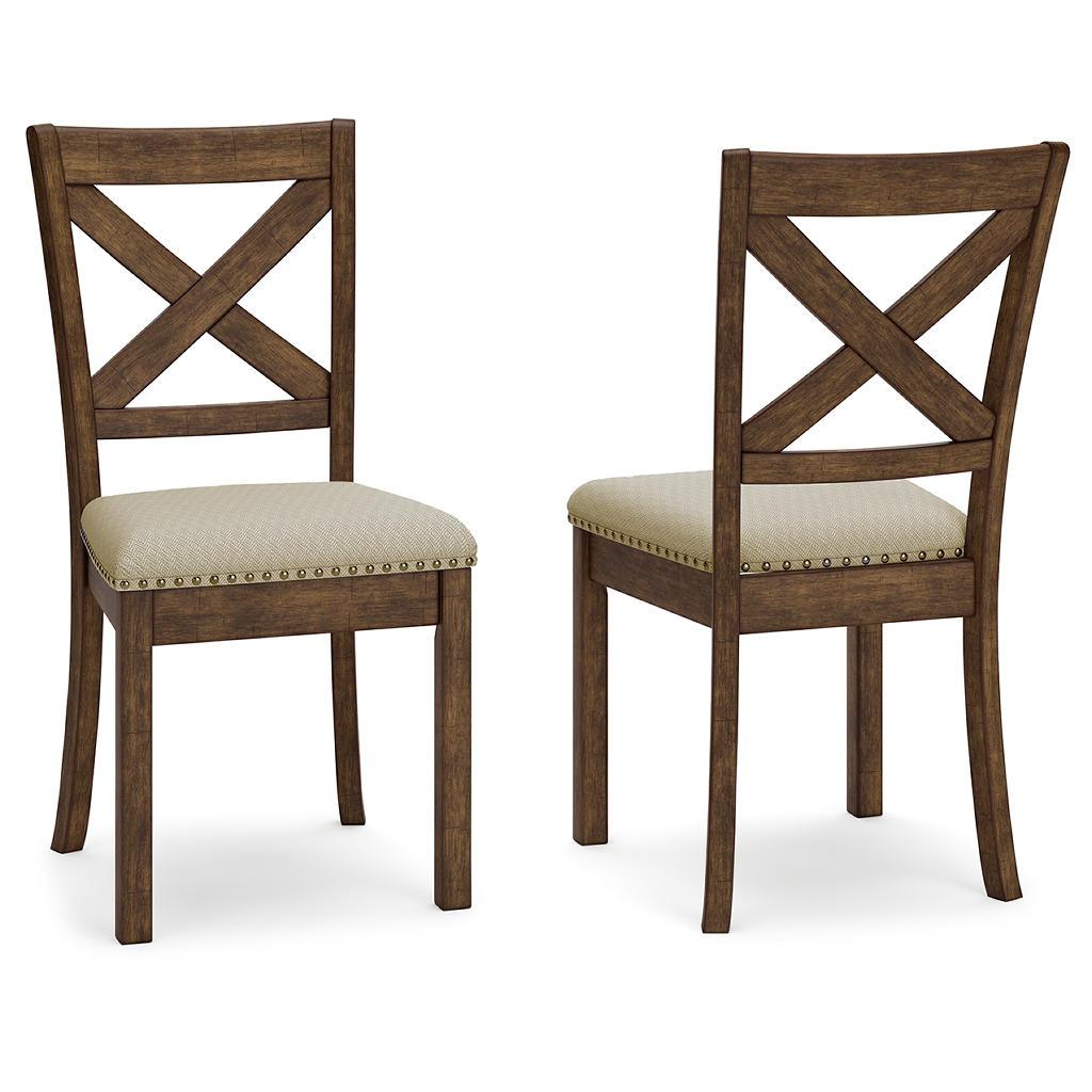 Moriville Dining Chair Set of 2 — Beige Nailhead Pair Signature Design by Ashley® Uncategorized