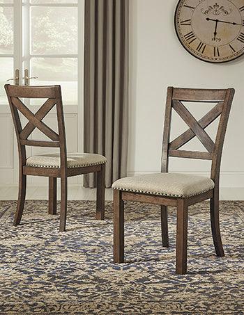 Moriville Dining Chair Set of 2 — Beige Nailhead Pair Signature Design by Ashley® Uncategorized