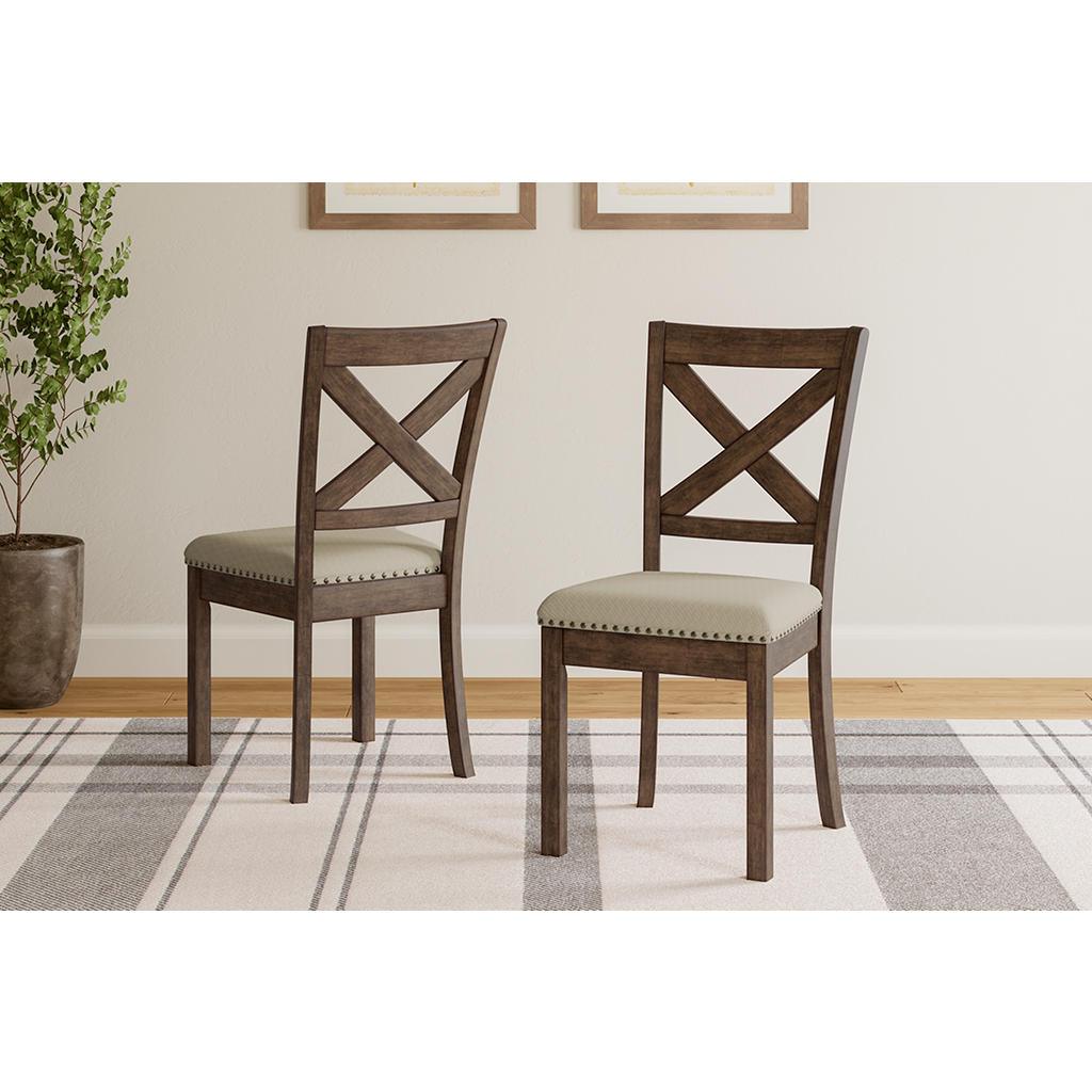 Moriville Dining Chair Set of 2 — Beige Nailhead Pair Signature Design by Ashley® Uncategorized