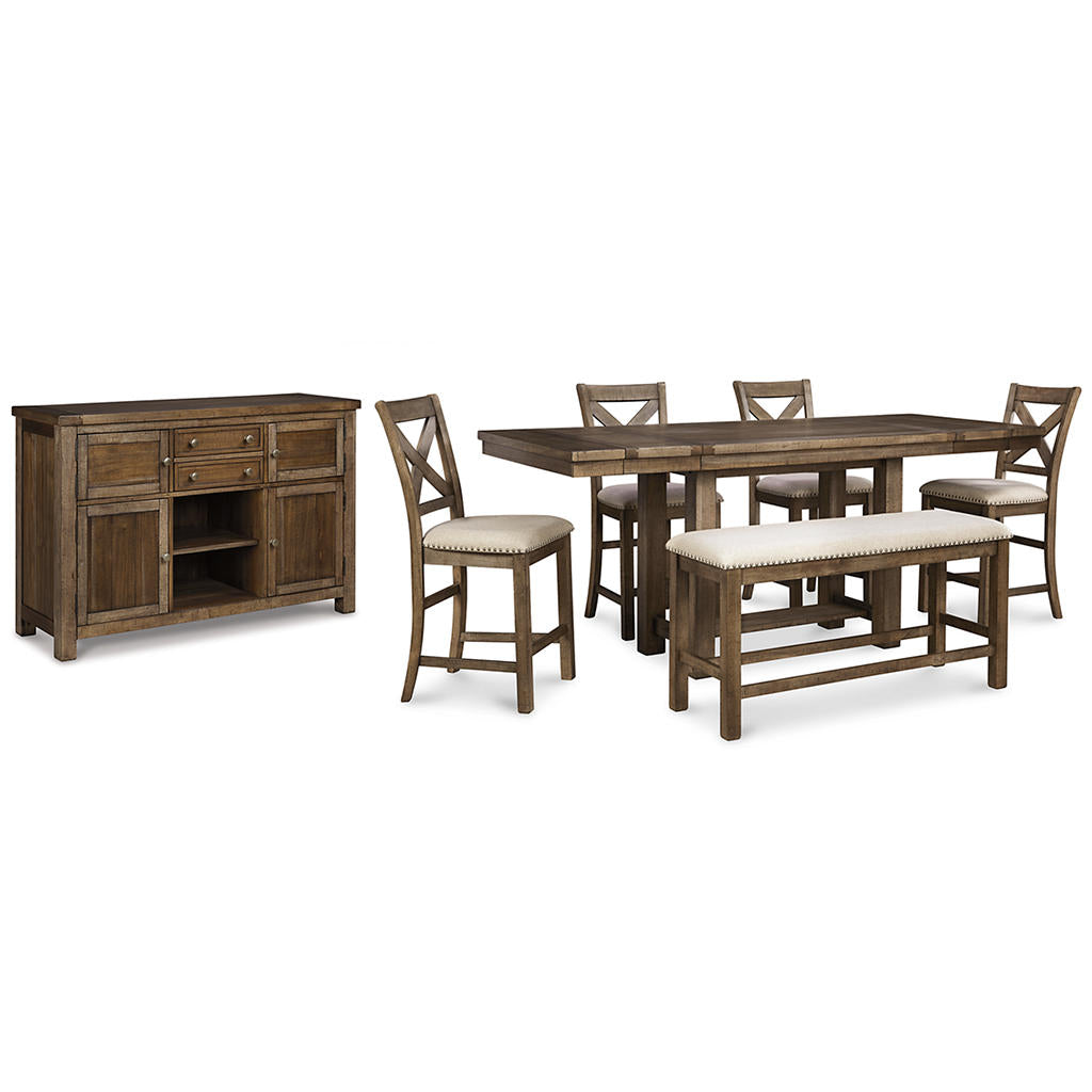 Moriville Counter Height Dining Table and 4 Barstools and Bench with Storage Ashley® Uncategorized
