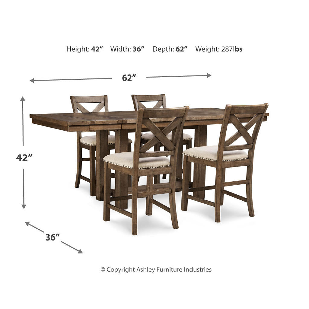 Moriville Counter Height Dining Table and 4 Barstools Signature Design by Ashley® Uncategorized