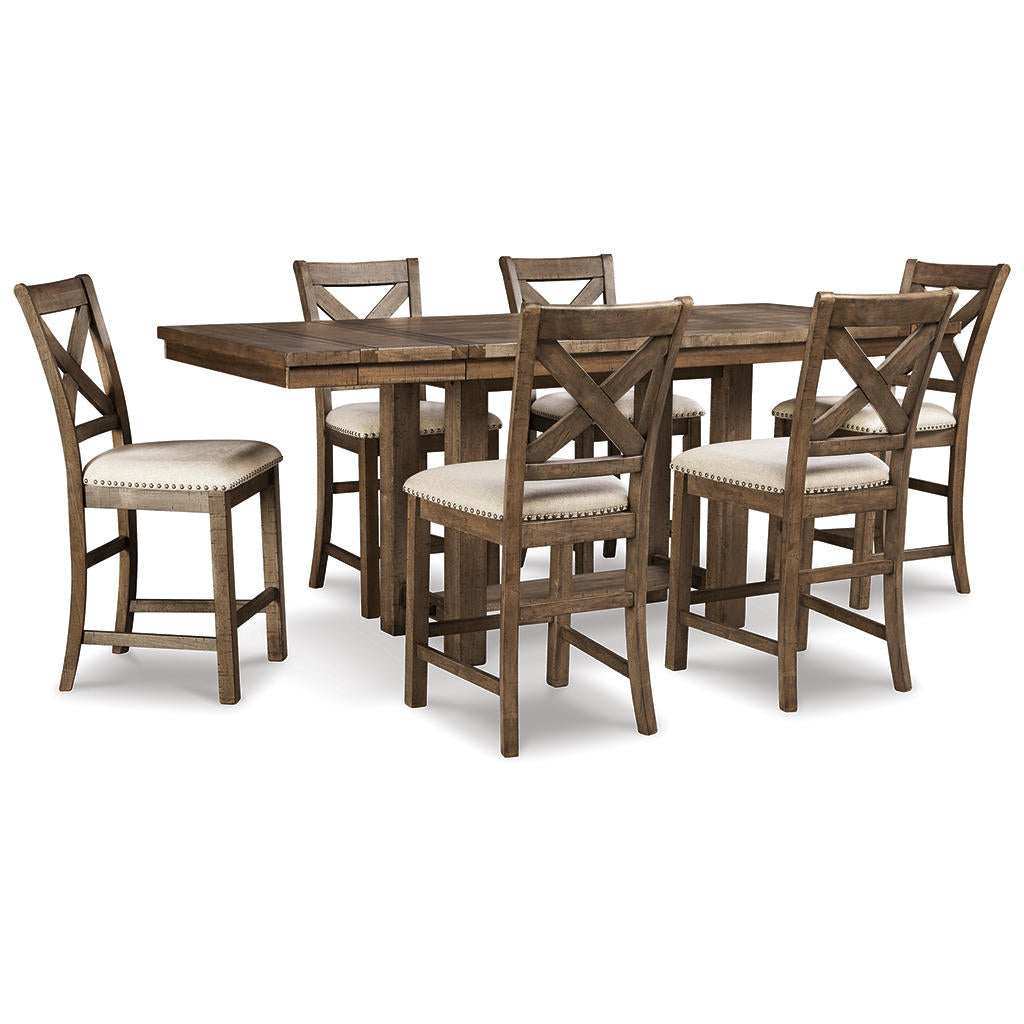 Moriville Counter Table and 6 Barstools — Set Signature Design by Ashley® Uncategorized