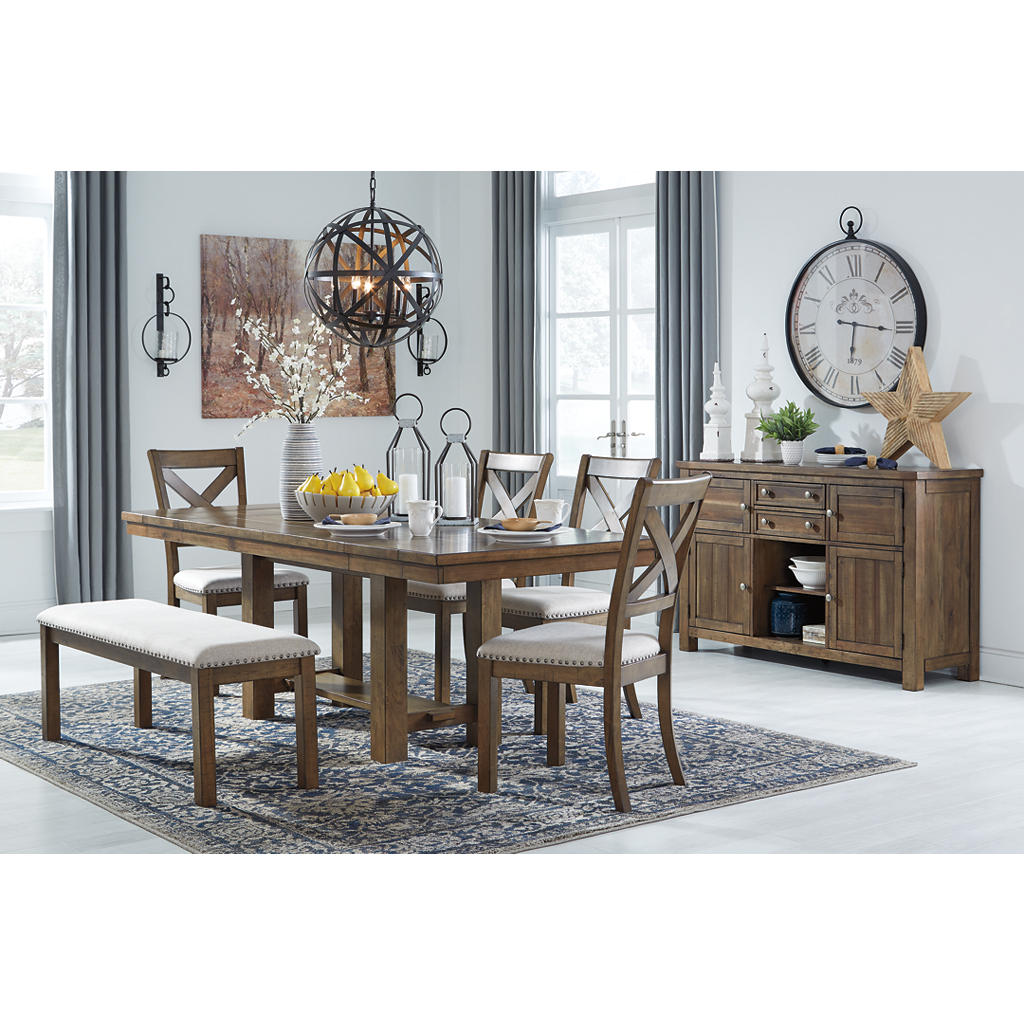 Moriville Dining Table and 4 Chairs and Bench Signature Design by Ashley® Uncategorized