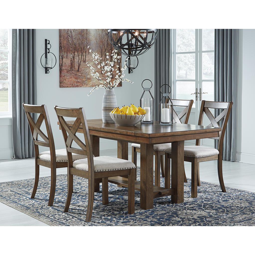 Moriville Dining Chair Set of 2 — Beige Nailhead Pair Signature Design by Ashley® Uncategorized