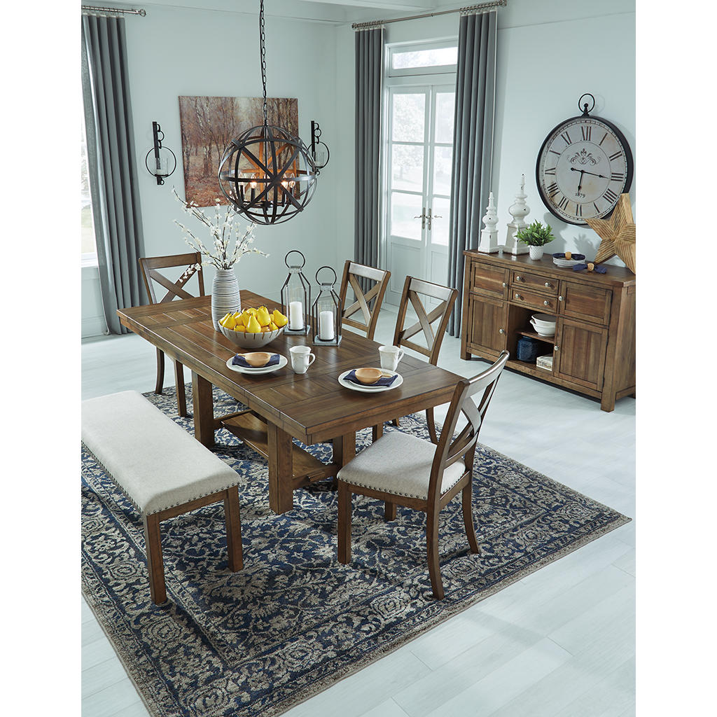 Moriville Dining Table and 4 Chairs and Bench Signature Design by Ashley® Uncategorized