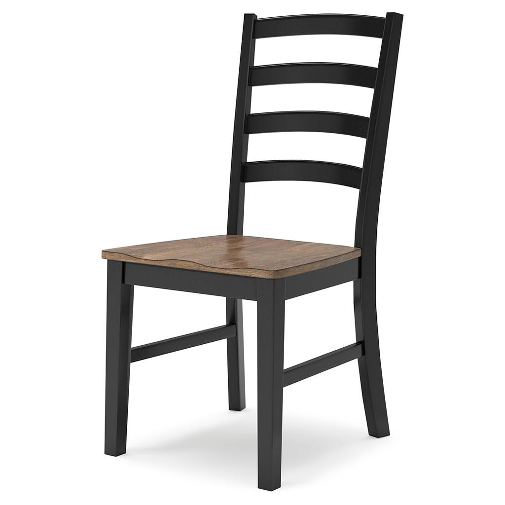 Wildenauer Dining Chair — Ladderback Two-Tone, Contoured Seat Signature Design by Ashley® Dining Room Chairs