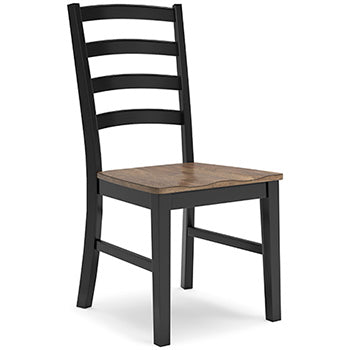 Wildenauer Dining Chair — Ladderback Two-Tone, Contoured Seat Signature Design by Ashley® Dining Room Chairs
