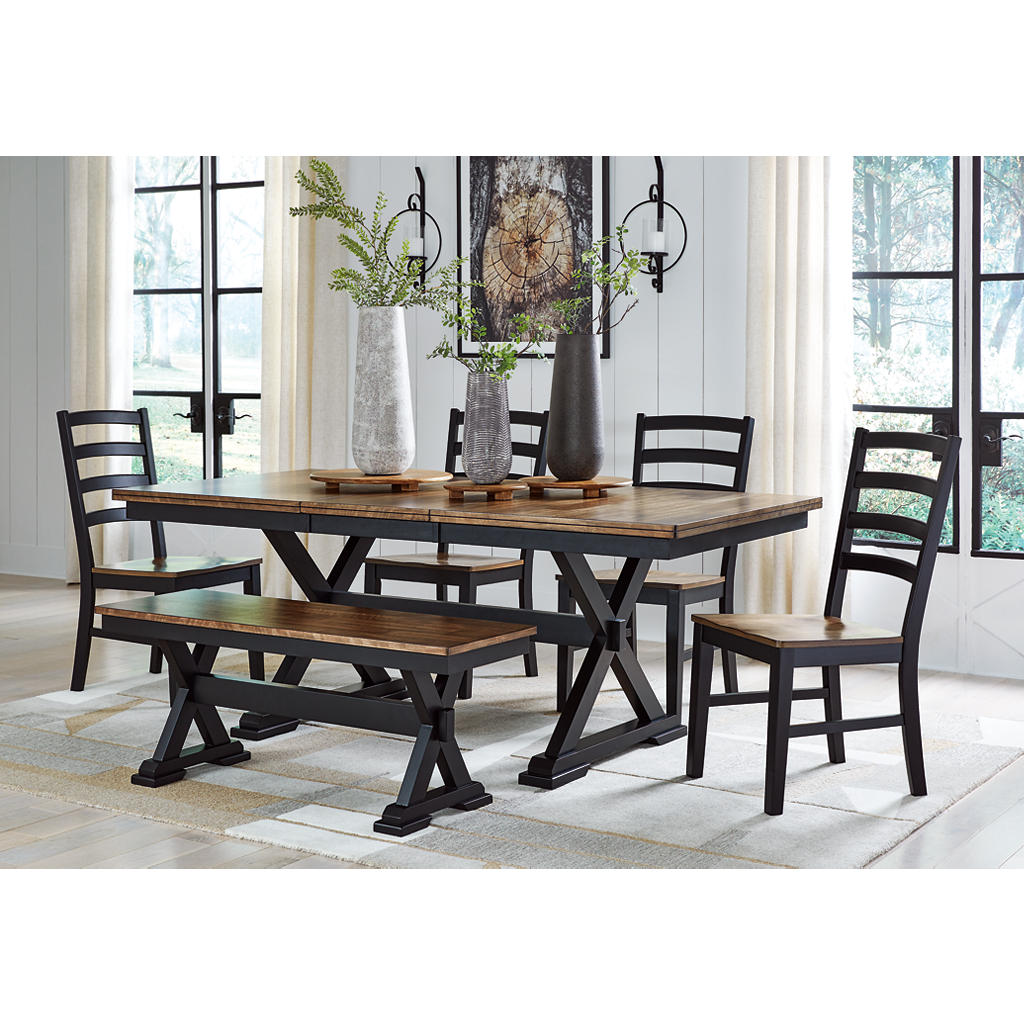 Wildenauer Dining Chair — Ladderback Two-Tone, Contoured Seat Signature Design by Ashley® Dining Room Chairs