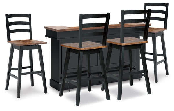 Wildenauer 78-Inch Bar Table and 4 Bar Stools — 5-Piece Set Signature Design by Ashley® Dining Room