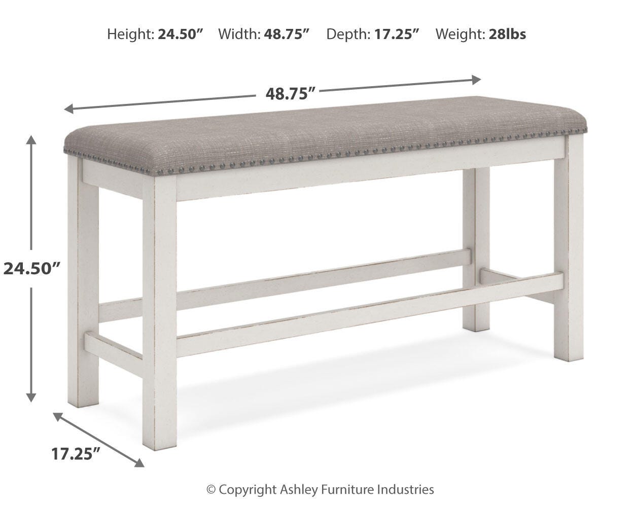 Robbinsdale Counter Height Extension Dining Table, 6 Barstools and Bench