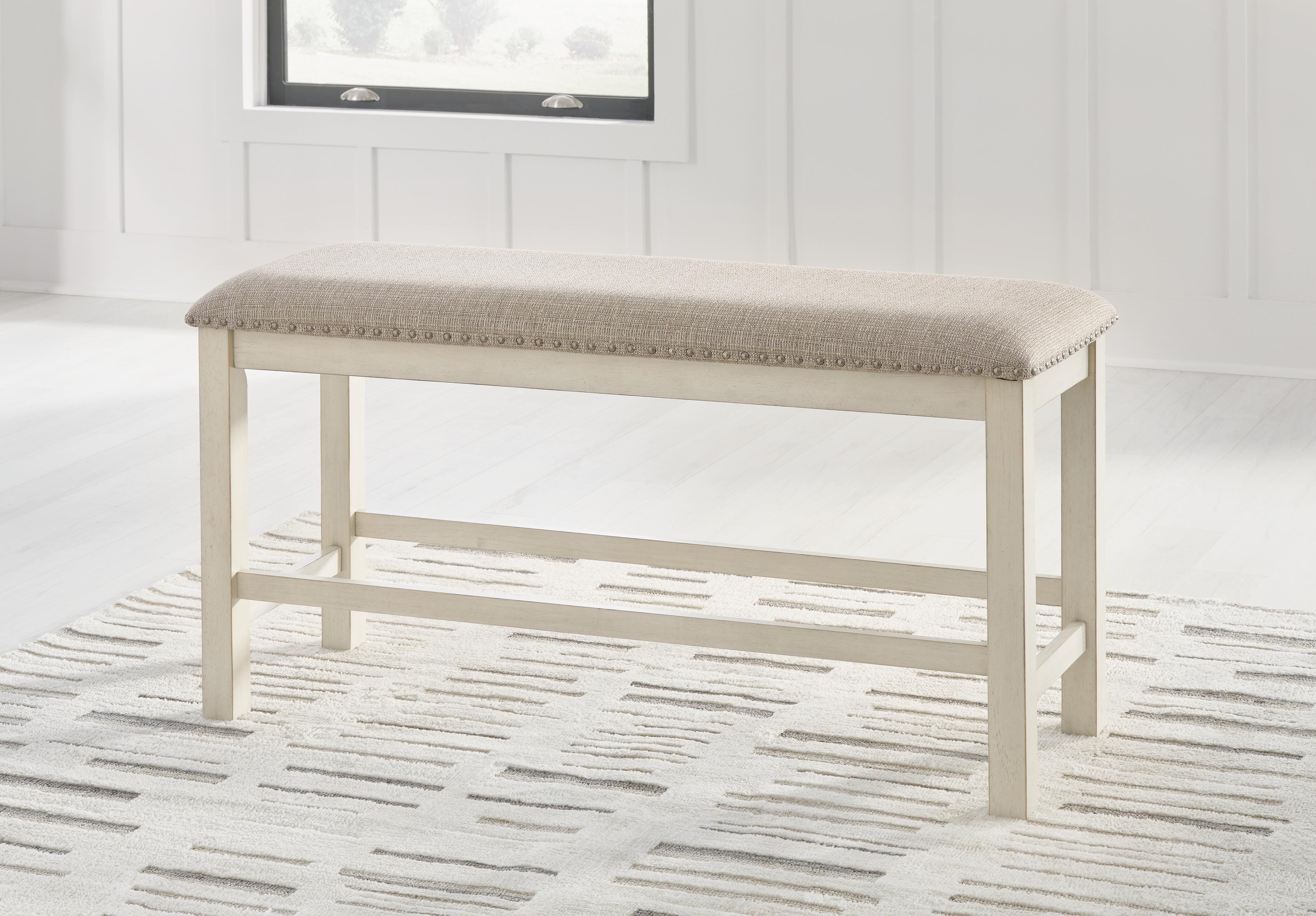 Robbinsdale Counter Height Extension Dining Table, 6 Barstools and Bench