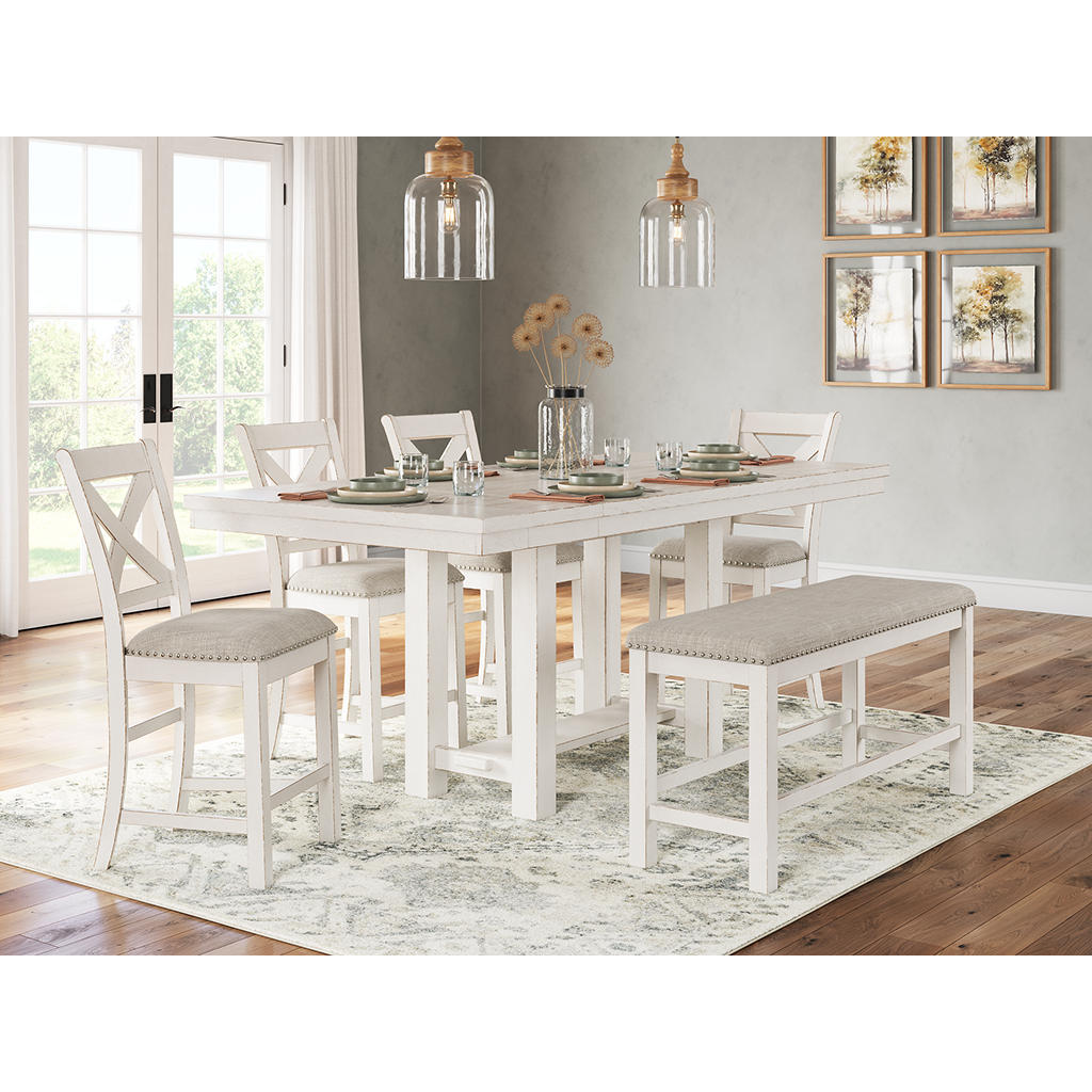 Robbinsdale Counter Height Dining Table, 4 Barstools and Bench Signature Design by Ashley® Uncategorized