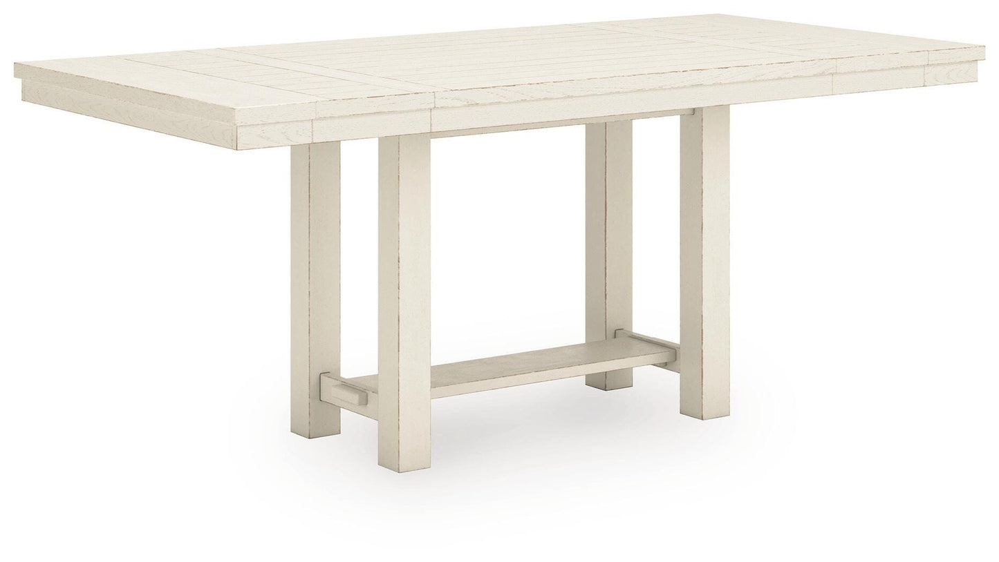 Robbinsdale Counter Height Extension Dining Table, 6 Barstools and Bench