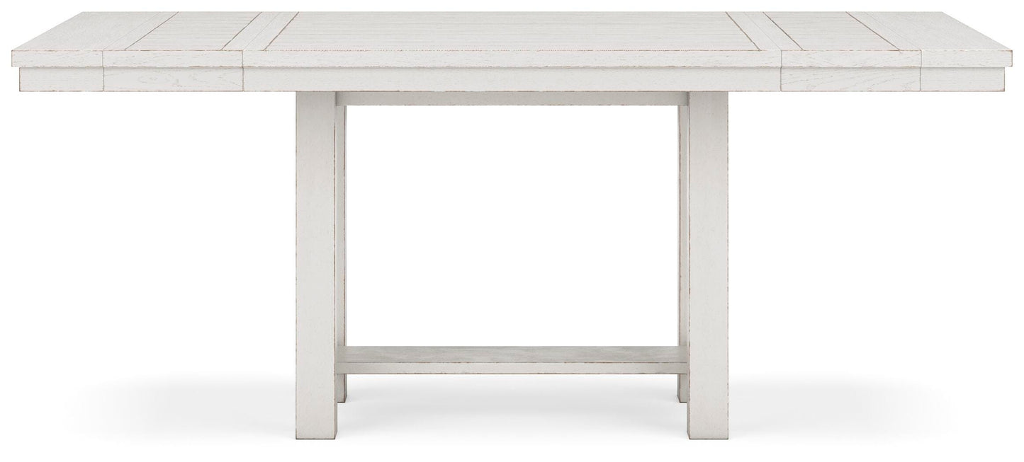Robbinsdale Counter Height Extension Dining Table, 6 Barstools and Bench