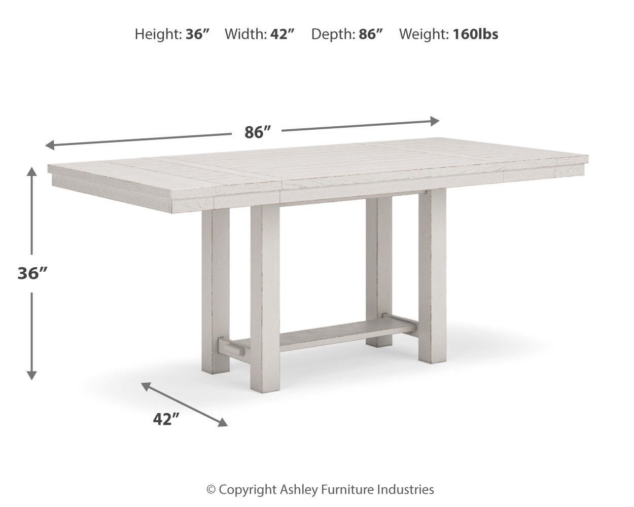 Robbinsdale Counter Height Extension Dining Table, 6 Barstools and Bench
