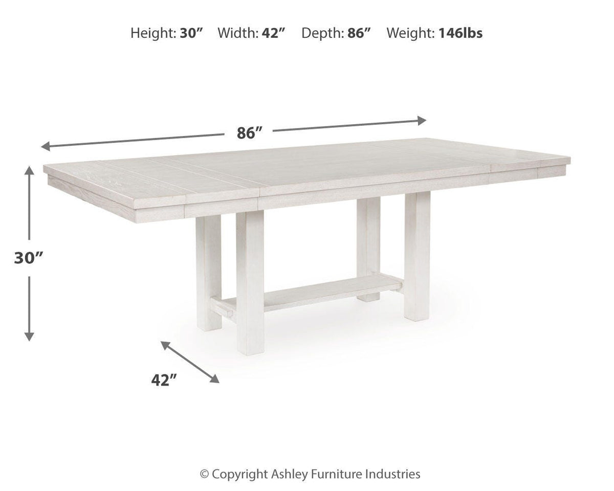 Robbinsdale Dining Table, 6 Chairs and Bench — 8-Piece Set Signature Design by Ashley® Dining Room