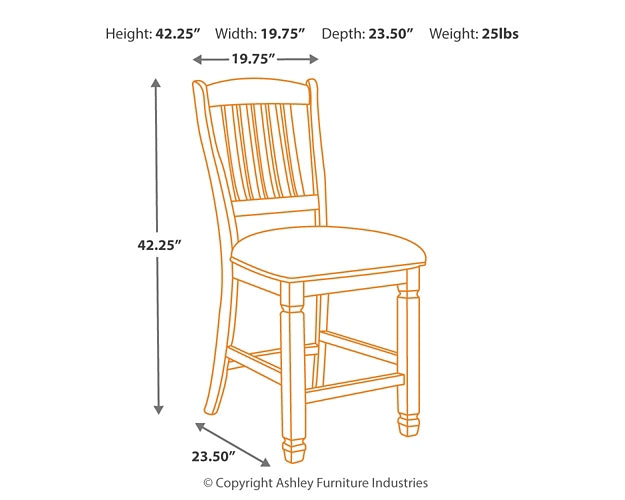 Bolanburg Counter Height Dining Table and 4 Barstools