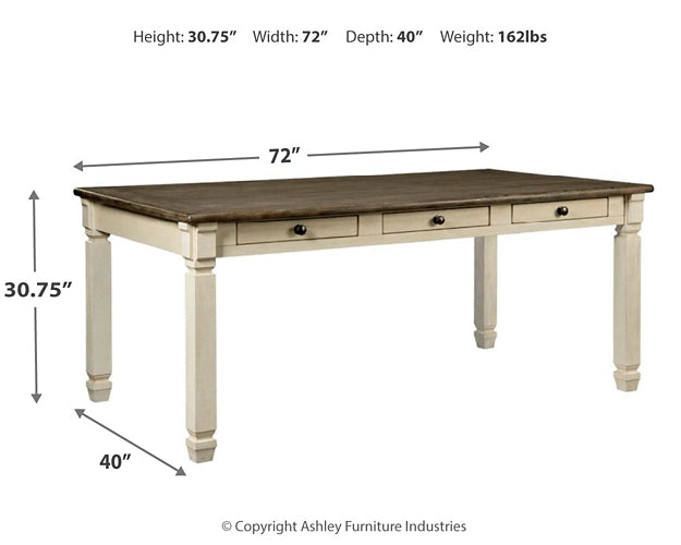 Bolanburg Dining Table with 4 Chairs and Bench