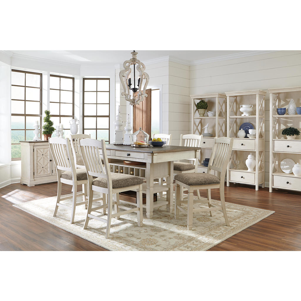Bolanburg Counter Height Dining Table and 4 Barstools with Display Cabinet Signature Design by Ashley® Uncategorized
