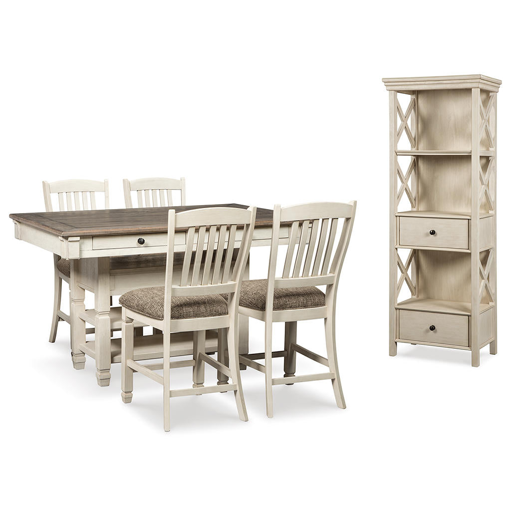 Bolanburg Counter Height Dining Table and 4 Barstools with Display Cabinet Signature Design by Ashley® Uncategorized