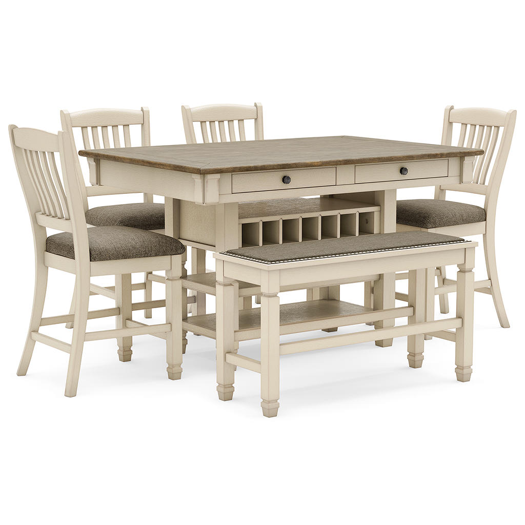 Bolanburg Counter Height Dining Table and 4 Barstools and Bench Signature Design by Ashley® Uncategorized