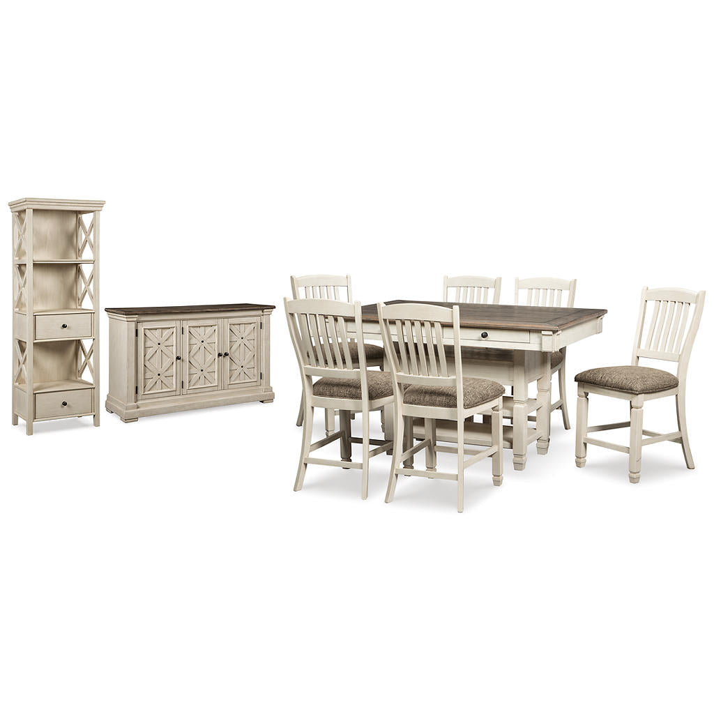 Bolanburg Counter Height Table with 6 Barstools, Server and Display Cabinet Signature Design by Ashley® Uncategorized