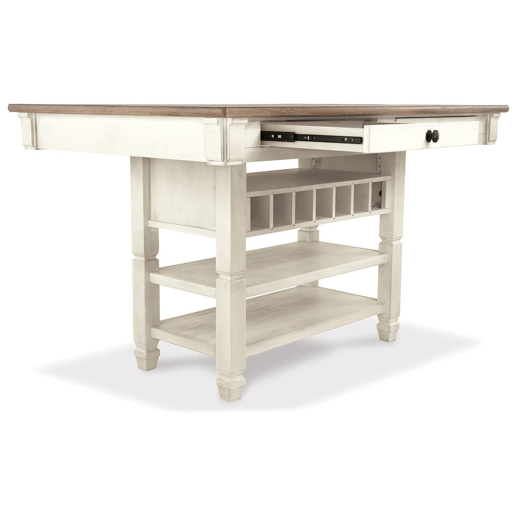 Bolanburg Counter Height Dining Table, 4 Stools, Bench and 2 Display Cabinets Signature Design by Ashley® Uncategorized