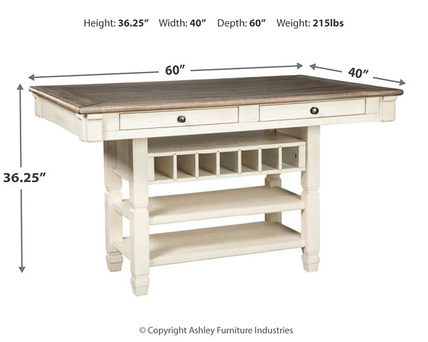 Bolanburg Counter Height Dining Table and 4 Barstools