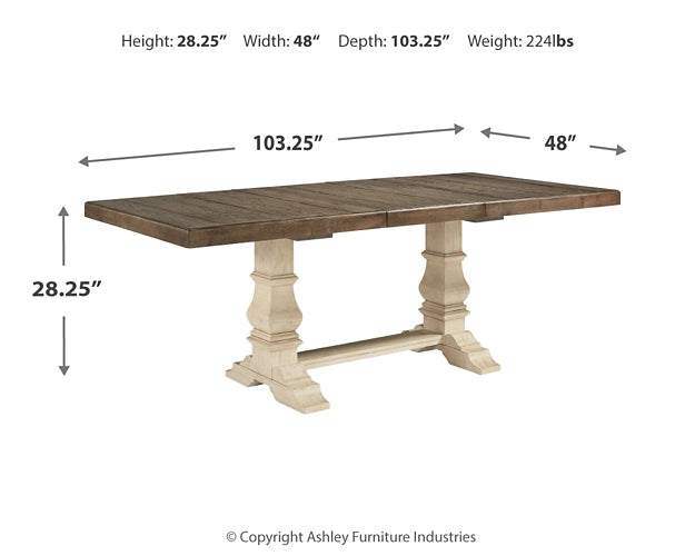 Bolanburg Dining Table, 6 Chairs and Bench