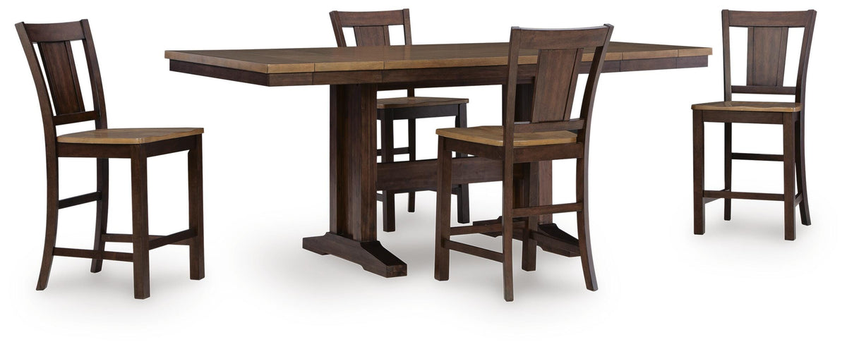 Rylandeen Counter Extension Table and 4 Barstools — 5-Piece Signature Design by Ashley® Dining Room