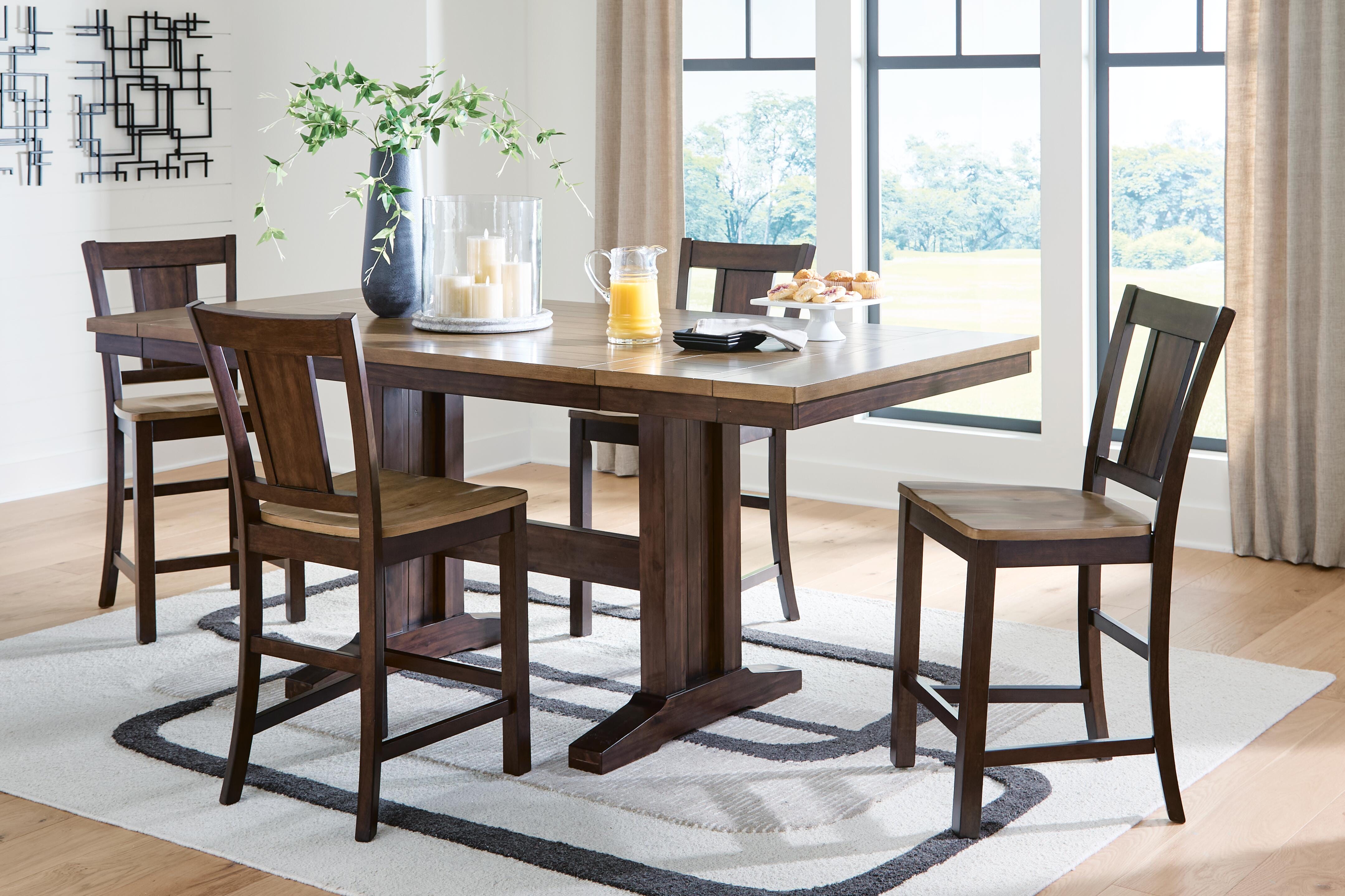 Rylandeen Counter Extension Table and 4 Barstools — 5-Piece Signature Design by Ashley® Dining Room
